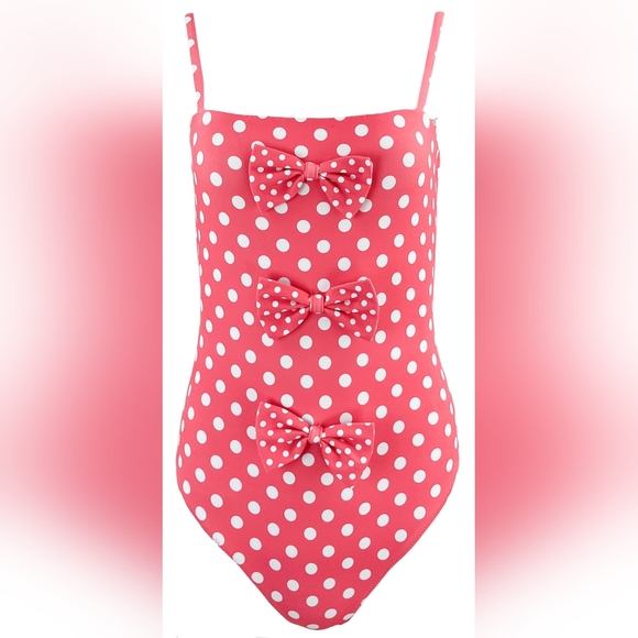 Sz L NWT Caroline Constas polka dot swimsuit - Picture 1 of 3
